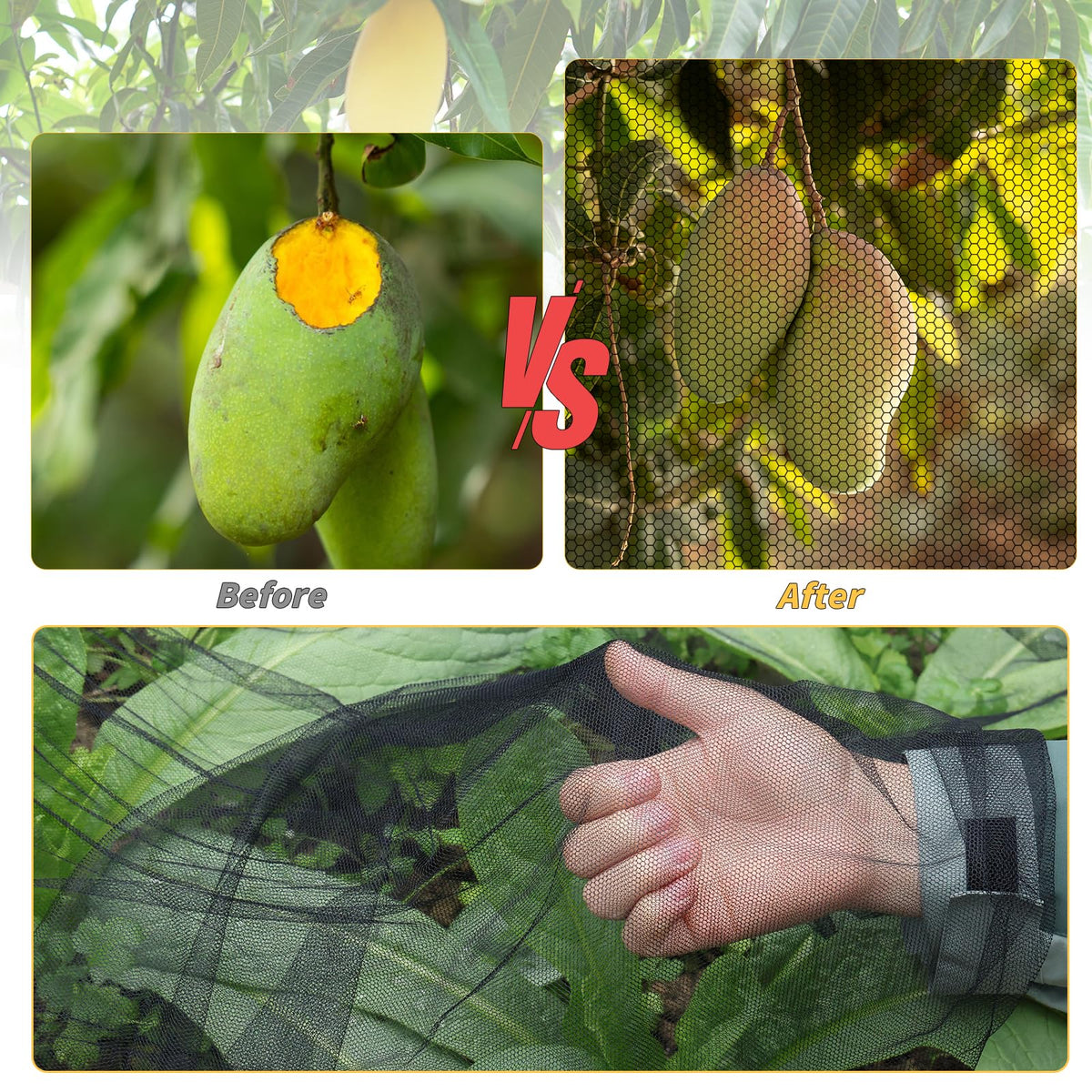 Oleitodh mosquito netting pest-barrier protects crops from pests outdoors.