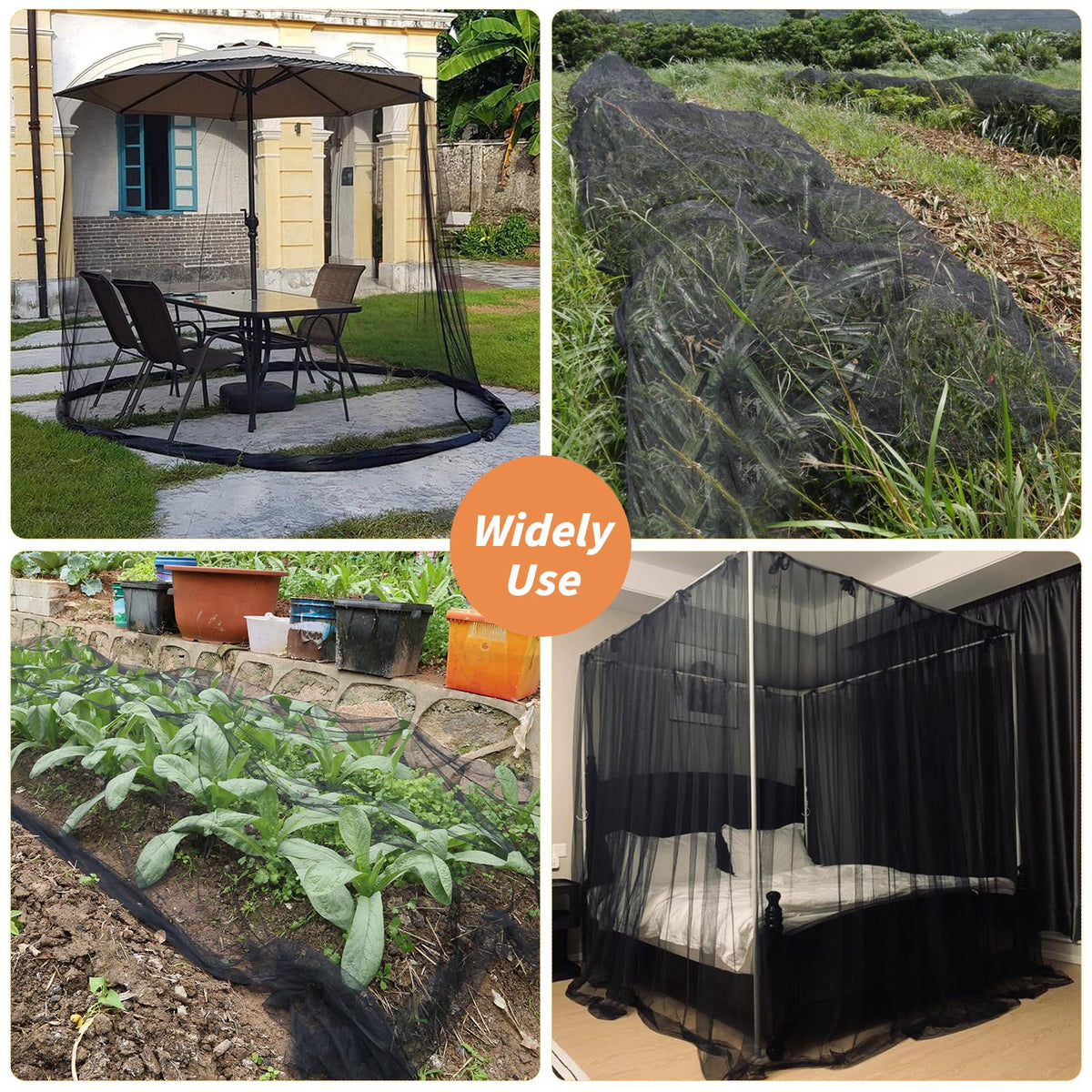 Oleitodh vegetable-garden-bed netting stays breathable and protects crops.