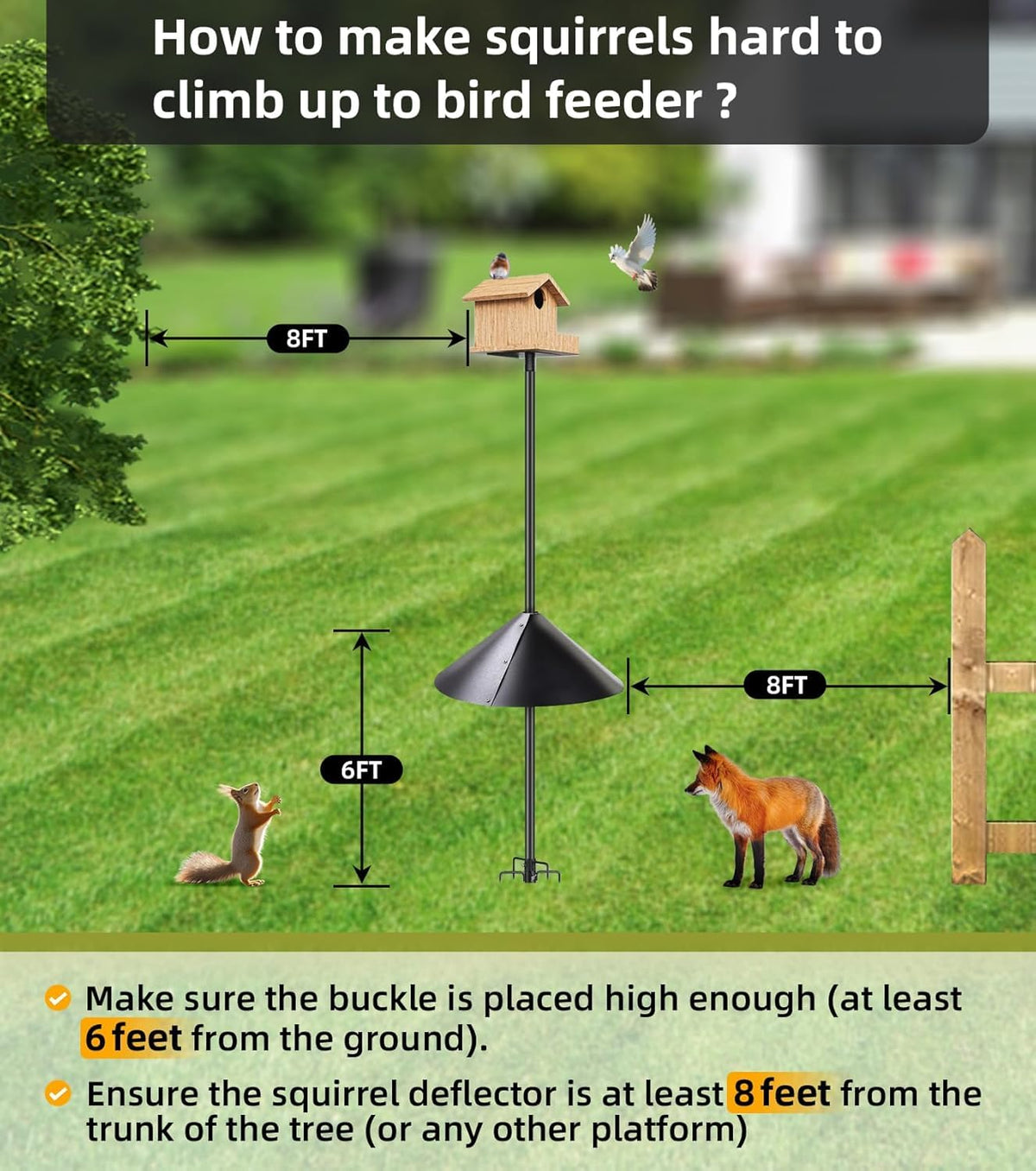 OLEKE protection for hanging bird houses and feeders.