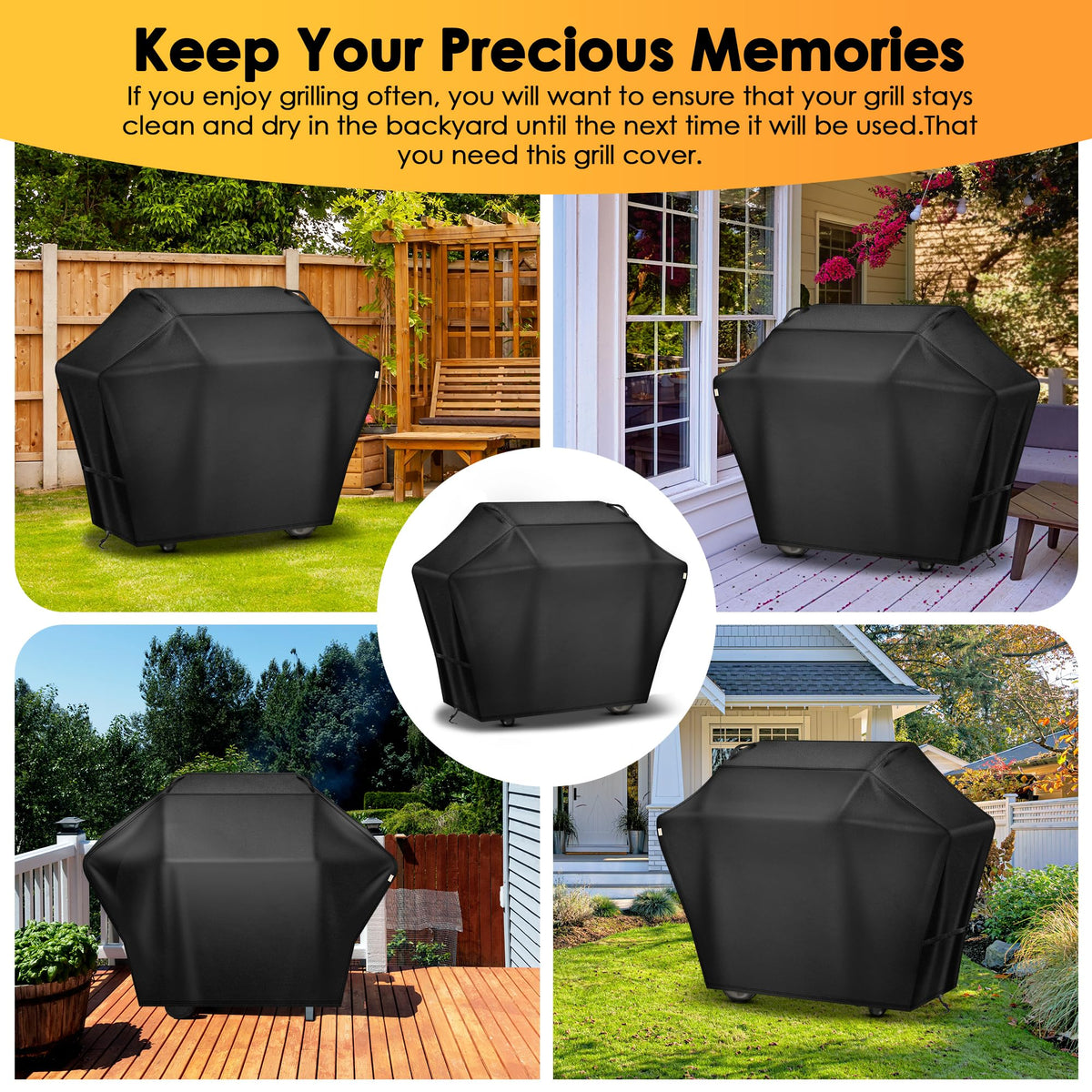 Olforce grill cover fits most 2-4 burner grills for versatile compatibility