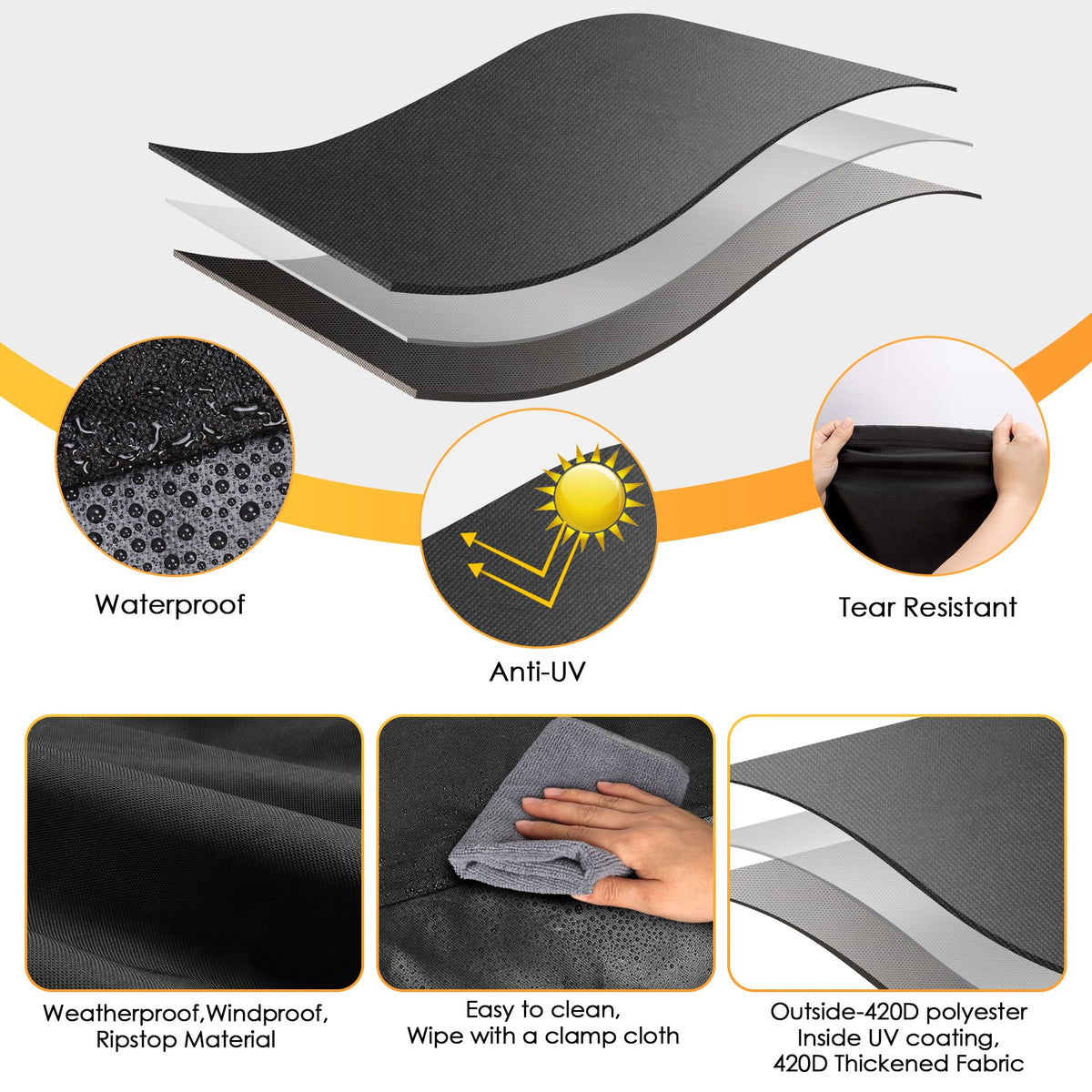 Olforce grill cover windproof straps secure the cover against strong winds
