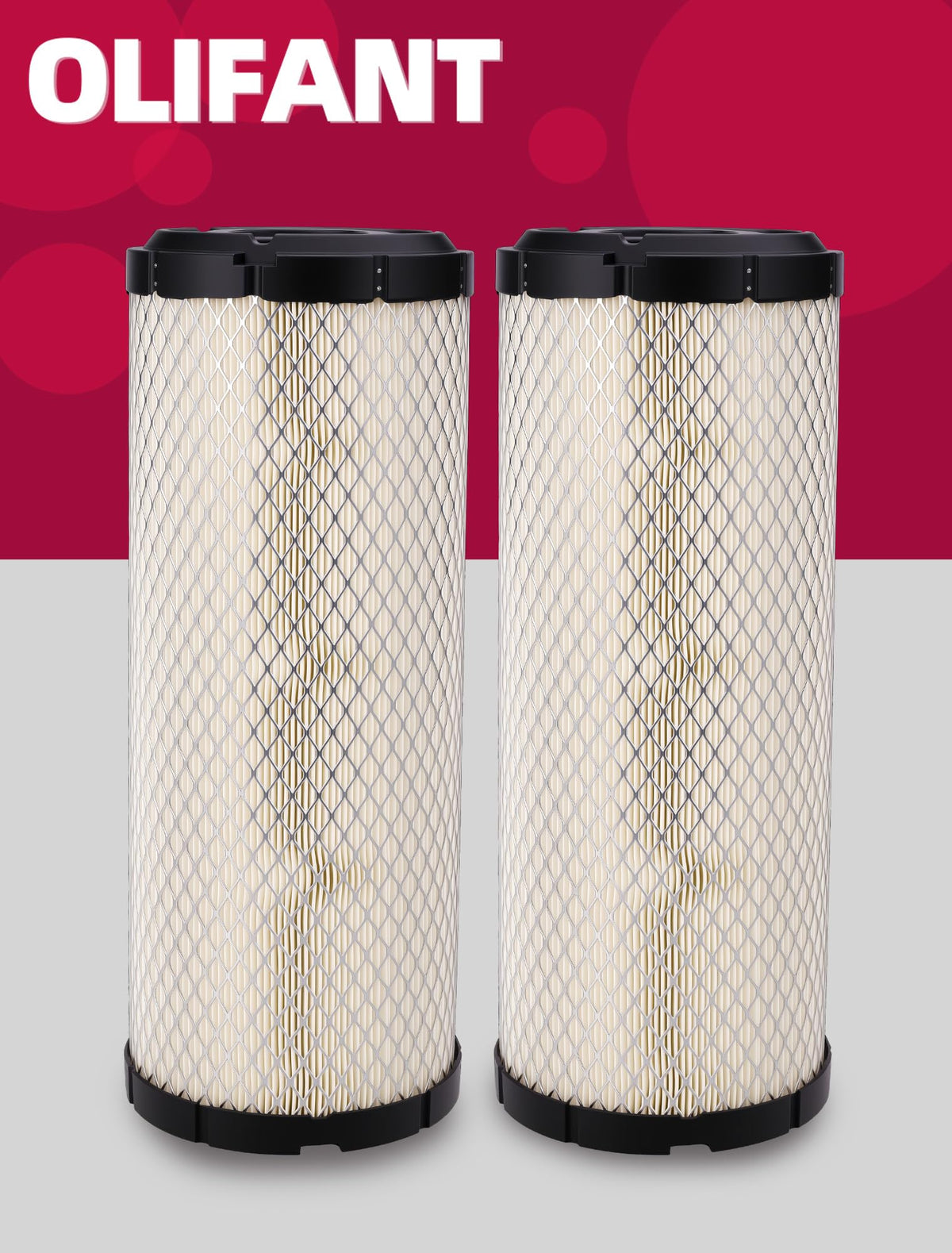 OLIFANT packaging shows two inner and two outer filters for replacement
