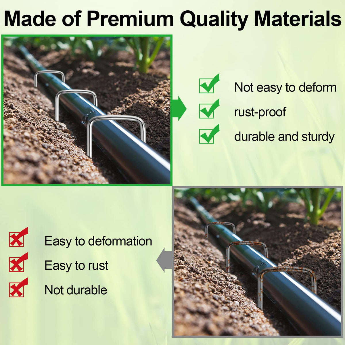 Oligei easy-insert stakes work with hand or hammer for quick setup.