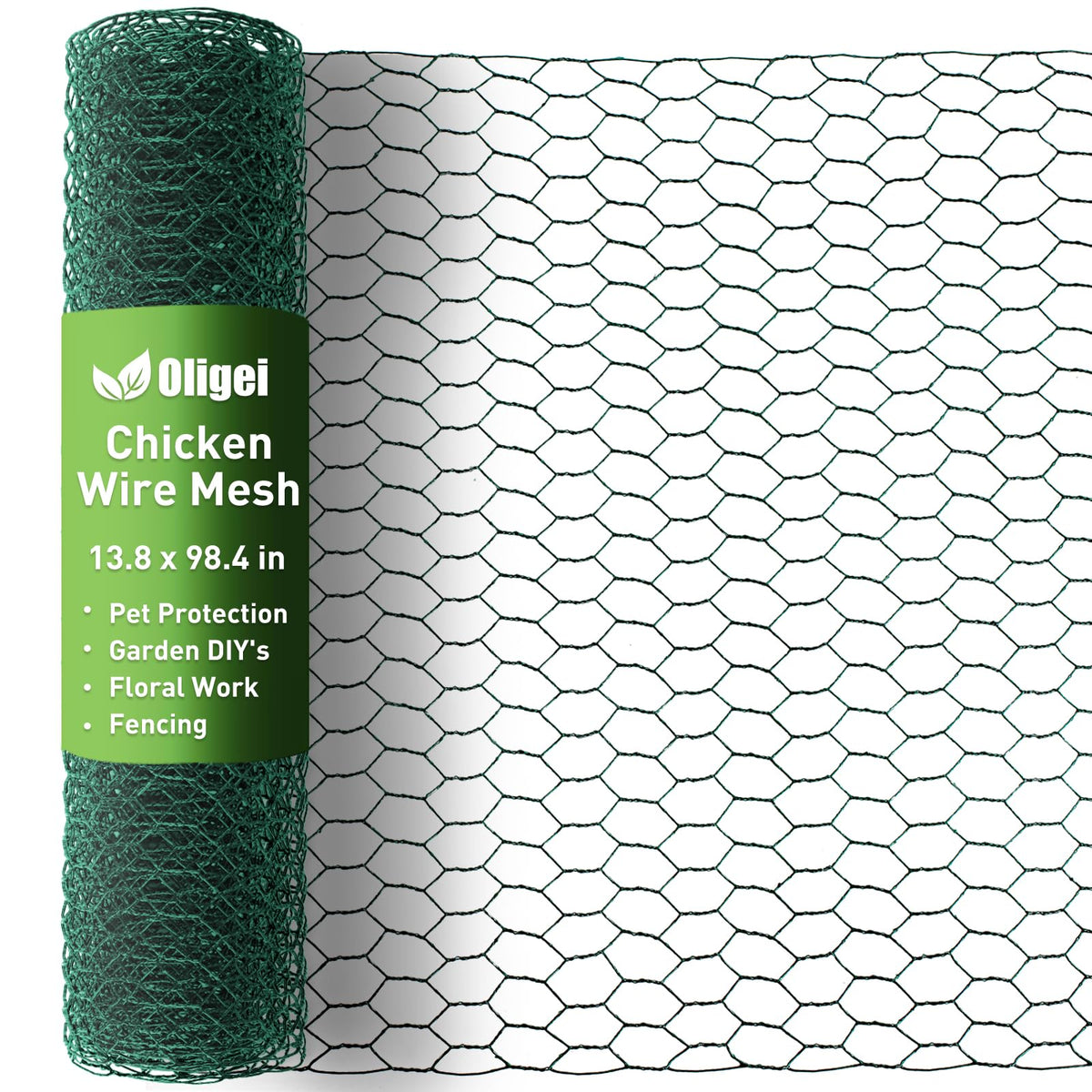 Oligei green chicken wire used for floral arrangements showing flexible stem support