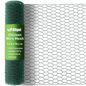 Oligei green chicken wire used for floral arrangements showing flexible stem support