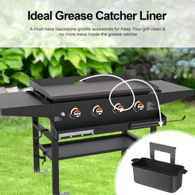 Oliggive grease cup liner helps keep the griddle tidy for better cooking focus.