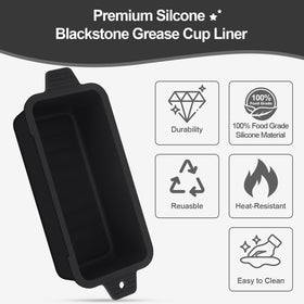 Oliggive silicone grease cup liner cleaning is quick and hassle-free after grilling.