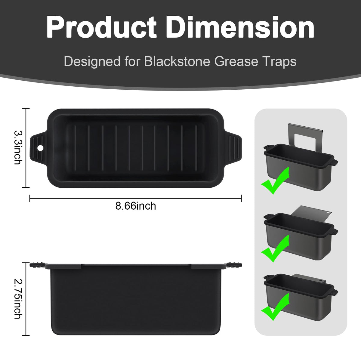 Oliggive silicone grease cup liner on a Blackstone 28-inch griddle saves cleanup time.