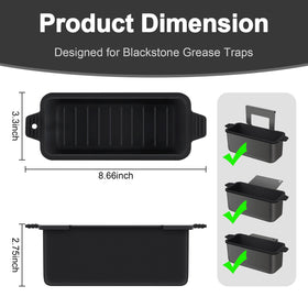 Oliggive silicone grease cup liner on a Blackstone 28-inch griddle saves cleanup time.
