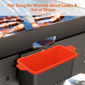 Oligive orange silicone liner fits 22-inch Blackstone griddle and reduces messy spills