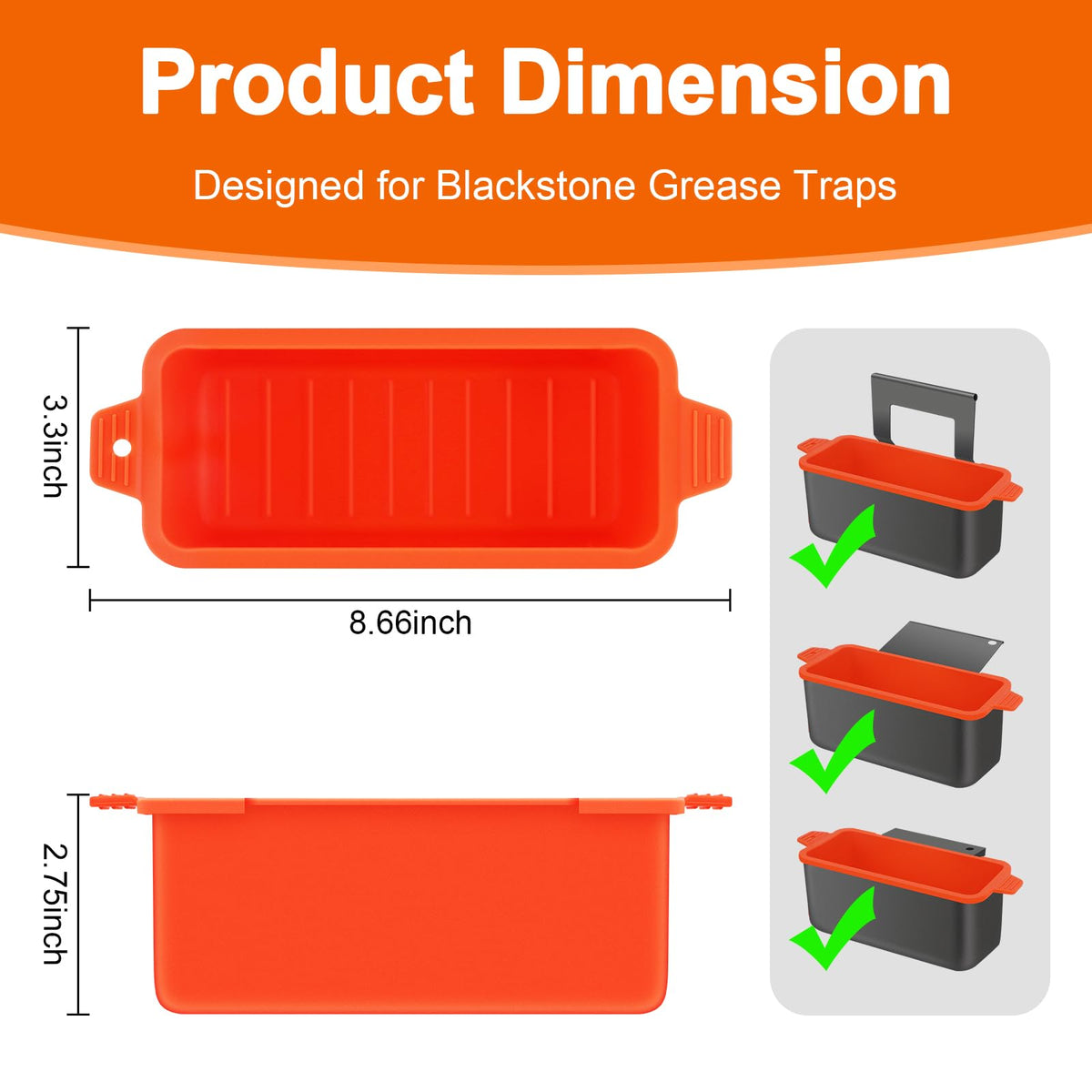Oligive silicone grease cup liner for 28-inch Blackstone griddle keeps the area grease-free while grilling
