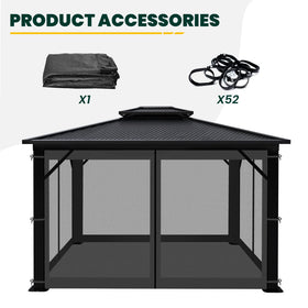 OLILAWN Gazebo replacement screens include C-rings for easy hanging on tubular frames