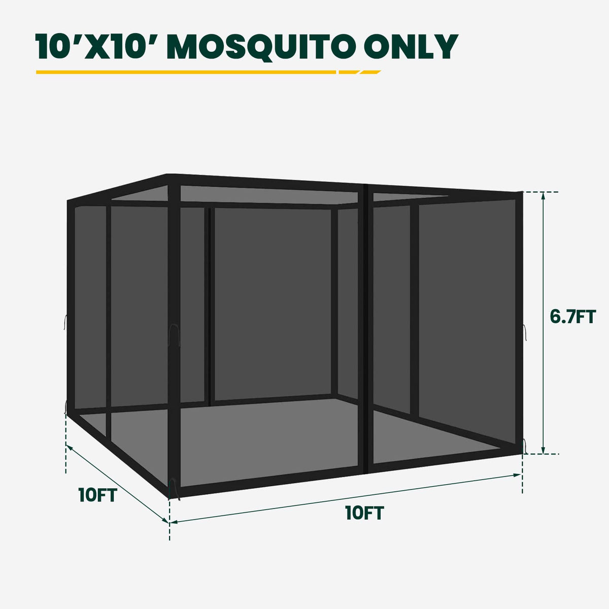 OLILAWN Gazebo netting with zipper doors enables easy entry and insect-free dining
