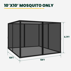 OLILAWN Gazebo netting with zipper doors enables easy entry and insect-free dining