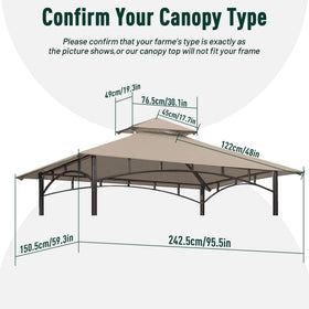 OLILAWN vented-design canopy promotes airflow while shielding guests from sun