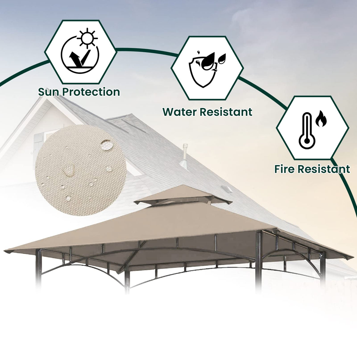OLILAWN high-density polyester with waterproof coating blocks UV rays