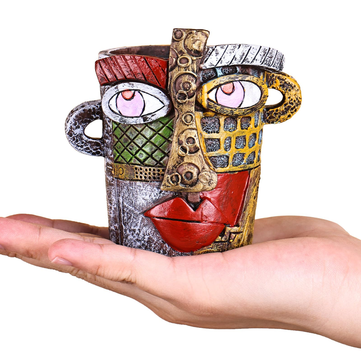 oliruim mini face planter head graffiti with drainage for desks