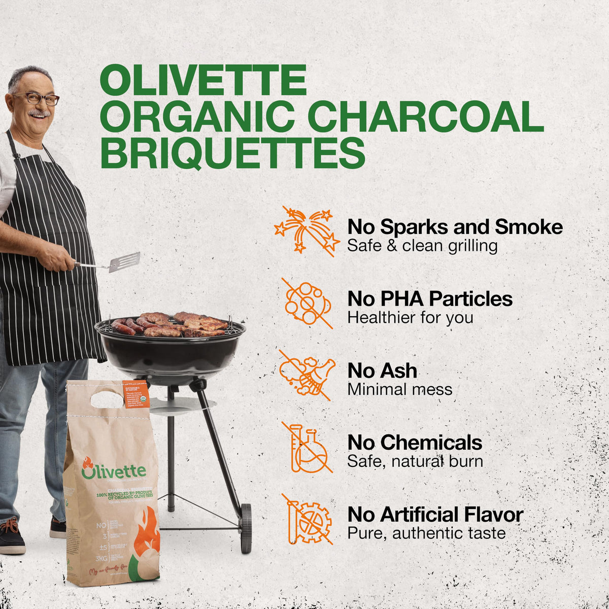 Olivette briquettes produced from olive waste reflect eco-friendly production