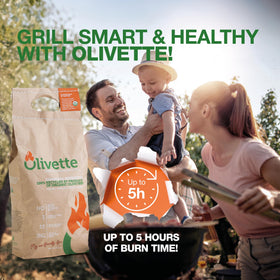 Olivette briquettes contain no chemical additives for purer flavor