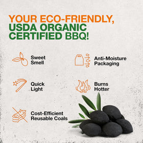 Olivette recycled olive byproduct briquettes highlight sustainable grilling