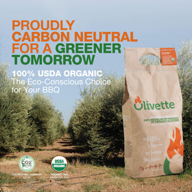 Olivette briquettes burn smoke-free for a cleaner grilling experience