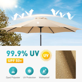 OLIXIS 8-rib patio umbrella frame strengthens wind resistance for durable shade.