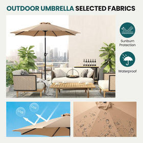OLIXIS 8-rib sturdy frame supports stable patio shade.