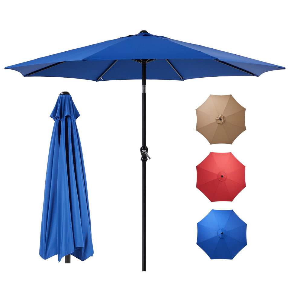OLIXIS 9ft patio umbrella tilt-crank in action providing adjustable shade
