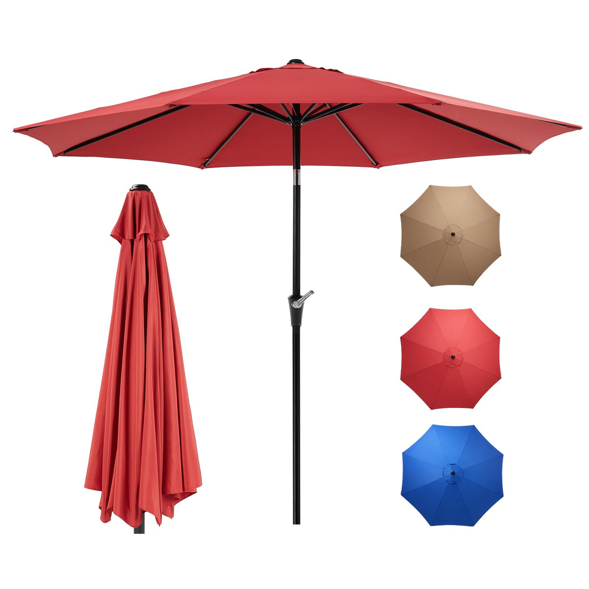 OLIXIS 9ft patio umbrella with tilt-crank offers adjustable shade for outdoor dining