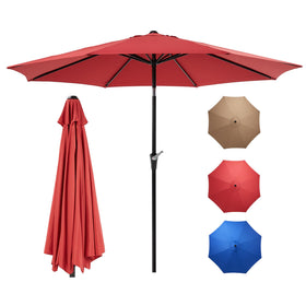 OLIXIS 9ft patio umbrella with tilt-crank offers adjustable shade for outdoor dining