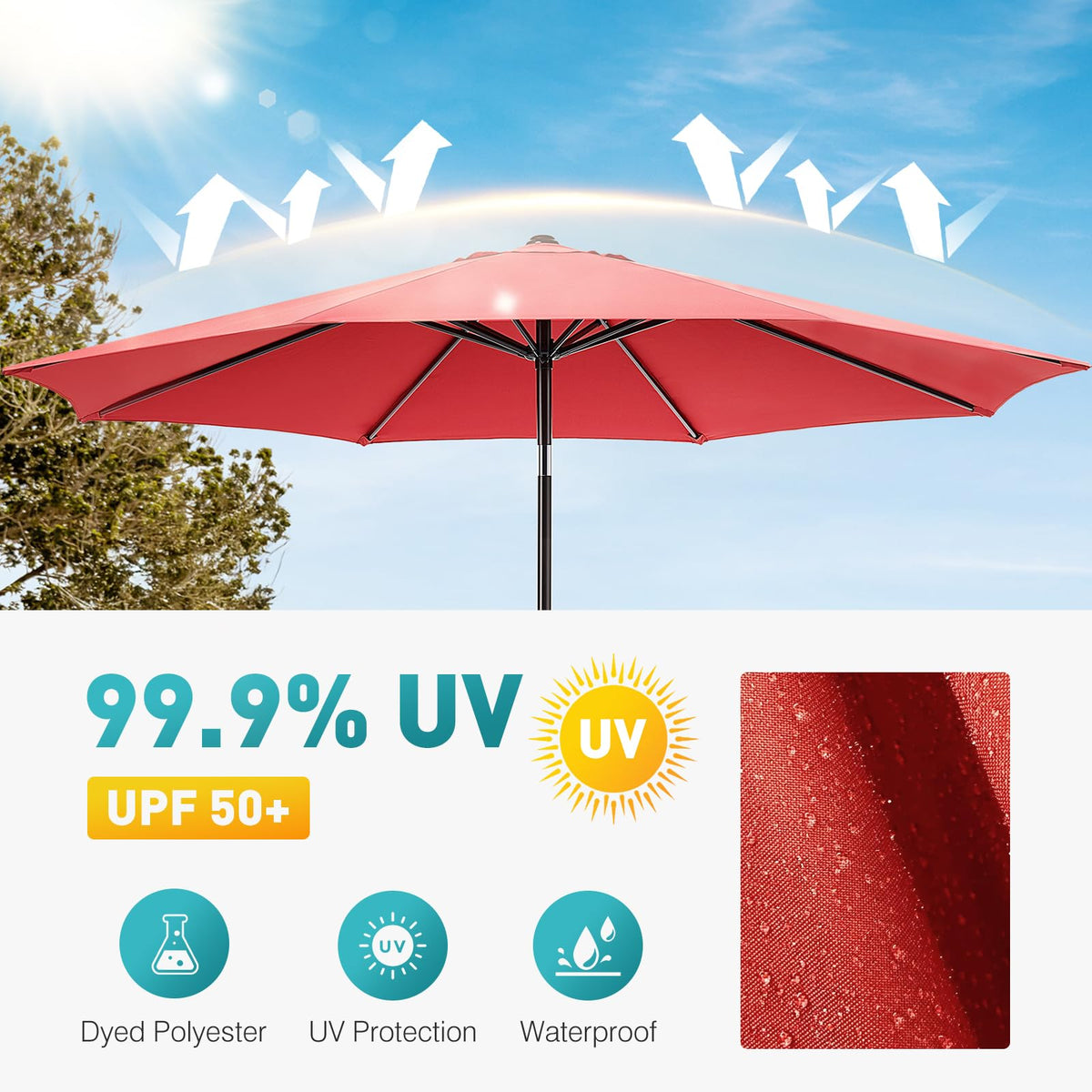 OLIXIS vented canopy promotes airflow for cooler seating outdoors