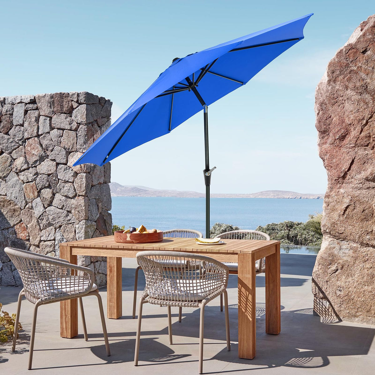 OLIXIS waterproof UV-blocking fabric provides durable shade in sun and light rain