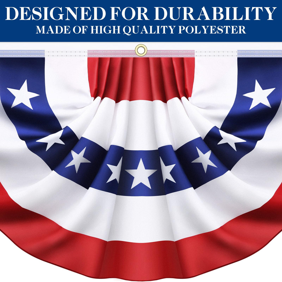 Olixmlya American flag bunting in garden for year-round patriotism