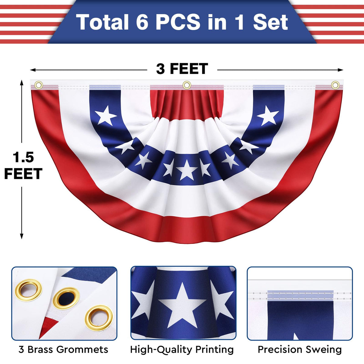 Olixmlya outdoor patriotic bunting on porch railing for festive occasions