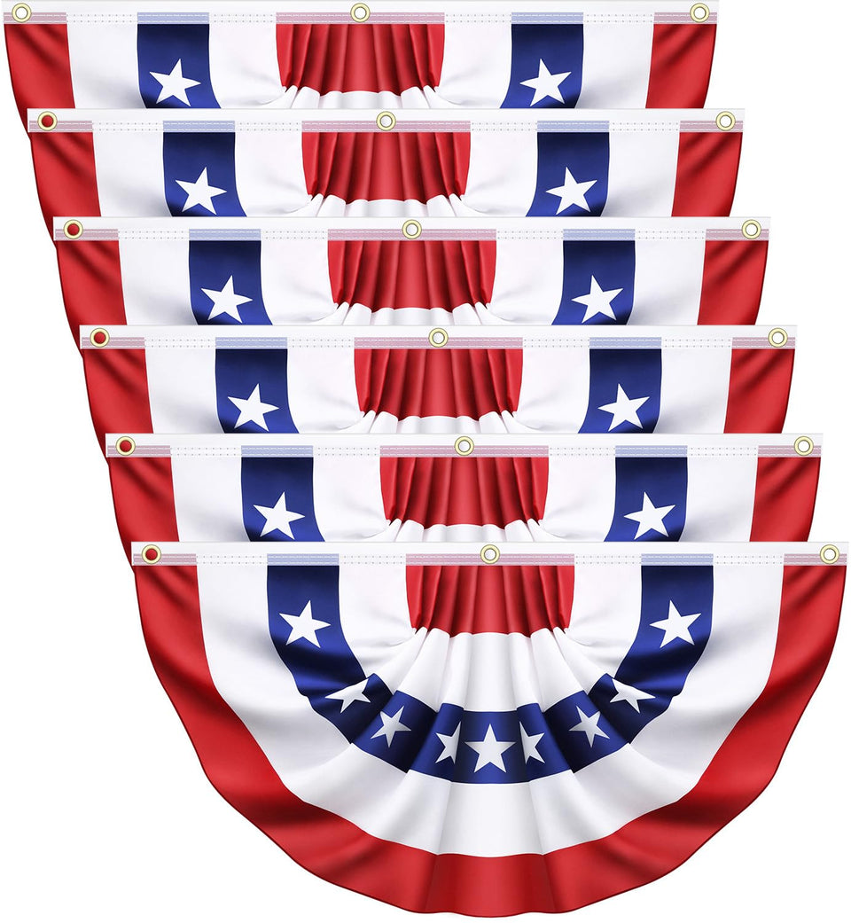 Olixmlya USA pleated bunting flag 1.5x3ft for outdoor display