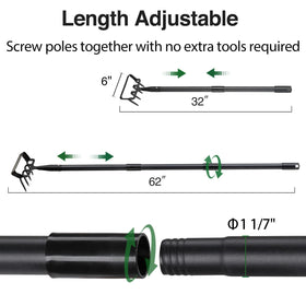 Oliynedy easy five minute assembly secures the hoe to the pole.