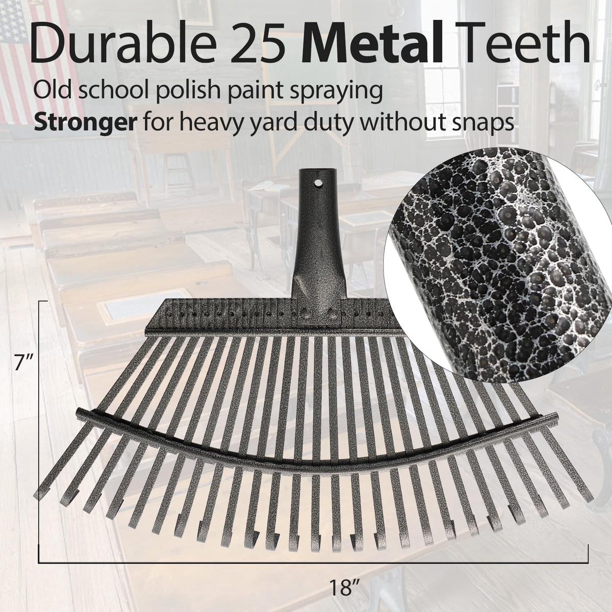 Oliynedy Leaf Rake 25 tines clears large leaves and debris efficiently
