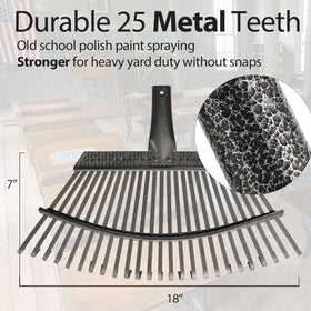 Oliynedy Leaf Rake 25 tines clears large leaves and debris efficiently