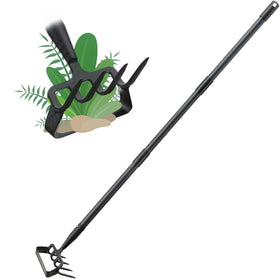 Oliynedy stirrup hoe with carbon steel blade for fast weed removal in garden beds.