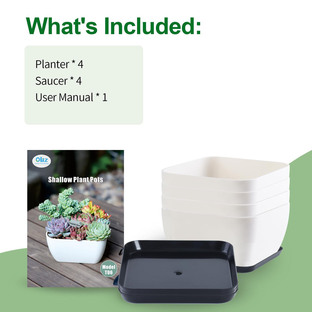 Oliz succulent pots set arrives with manual and packaging ready.