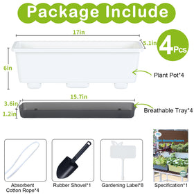 Oliz Window Box Planter 4 Pack featuring drainage and air holes to prevent oversaturation