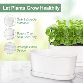 Oliz oval 7-inch planter tray keeps spills neatly contained.