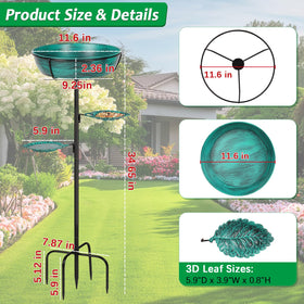 Olpchee bird bath features a 12-inch diameter bowl inviting birds to bathe