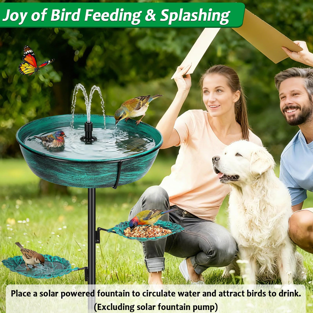 Olpchee bird bath with removable bowl for quick cleaning and water refreshment