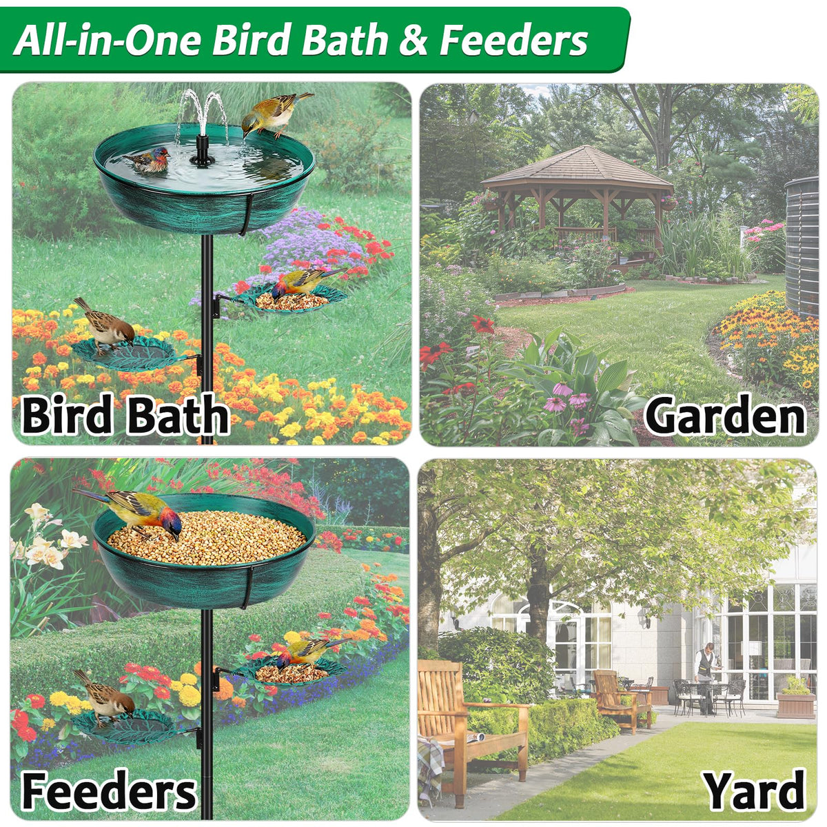 Olpchee bird bath offers tool-free assembly for quick setup