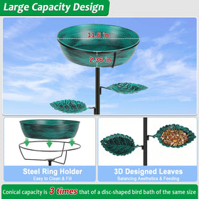 Olpchee bird bath’s heavy-duty base ensures stability during windy days for visitors