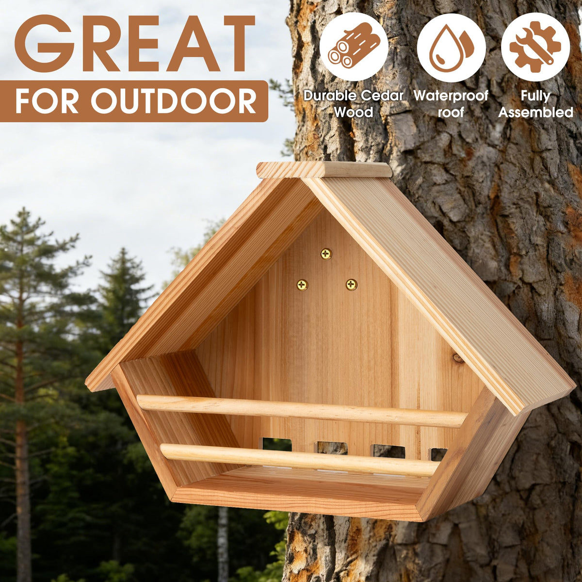 Exquisite cedar wood craftsmanship of Oltara nesting box