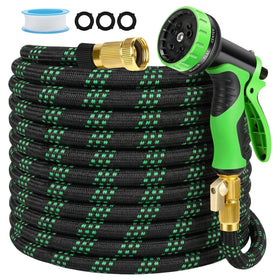 Olutula 100ft flexible garden hose ready for yard watering.