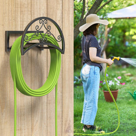 OLV decorative black finish enhances yard aesthetics while staying functional.