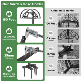 OLV detachable freestanding hose holder for flexible yard placement